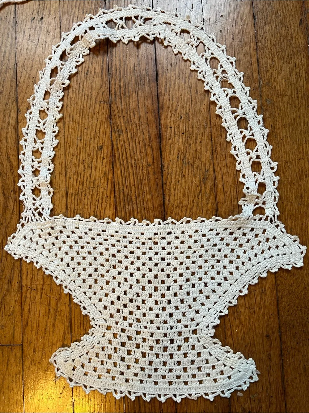 Set of three unique Vintage Handmade White Crochet Doilies Set